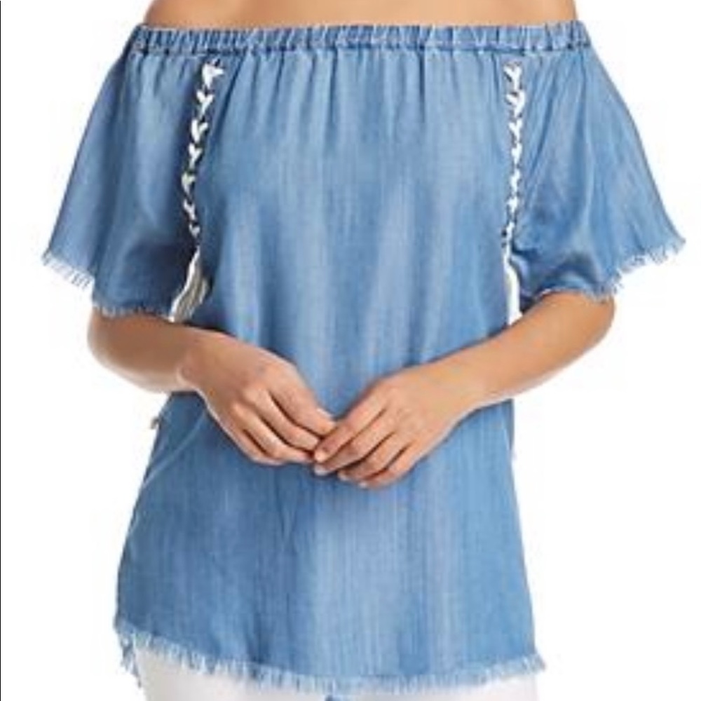 Billy T Lace-Up Side Off The Shoulder Top